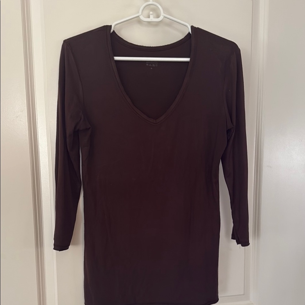 Pure Pure-t Purity Brown Long Sleeve Tee Size M